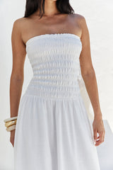Blossom Bay Strapless Maxi Dress White